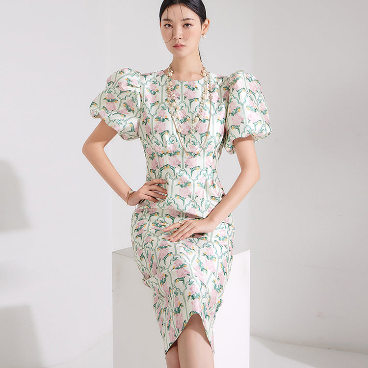 D4623 Balloon Flower Midi Dress - Image 2