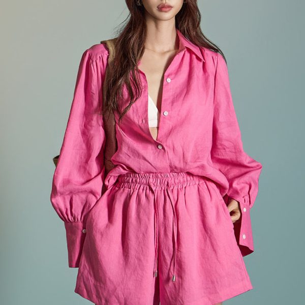 TP1916 Linen Shirt Pants Set