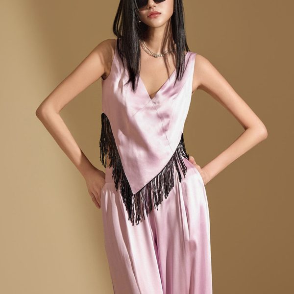 B9186 Beads Fringe Blouse
