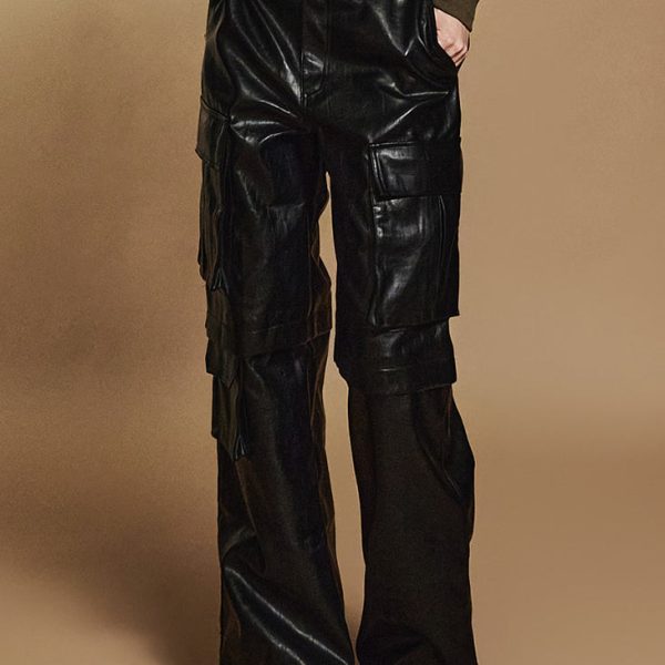P3248 Leather Cargo Pants