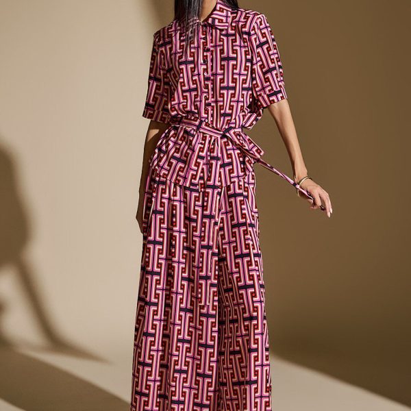 TP1919 Diagonal Blouse and Pants Set