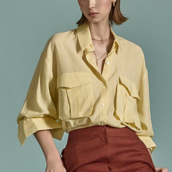 S654 Linen Pocket Shirt