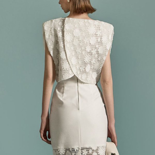 B9184 Flower Embroidered Blouse