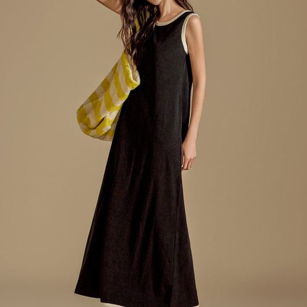 D5063 Color Contrasting Terry Dress