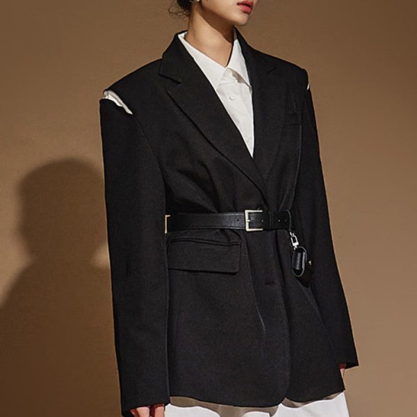 J2365 Shoulder Slit Jacket
