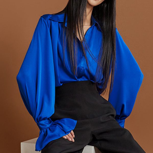 B2915 Satin Frill Blouse