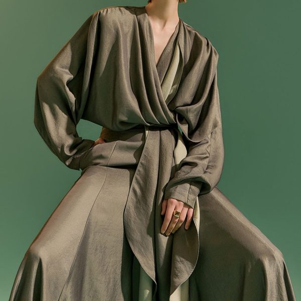 B9165 Draped Wrap Blouse