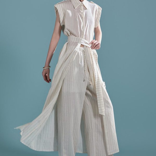 TP1877 Shirt with Belt and Pants Sets