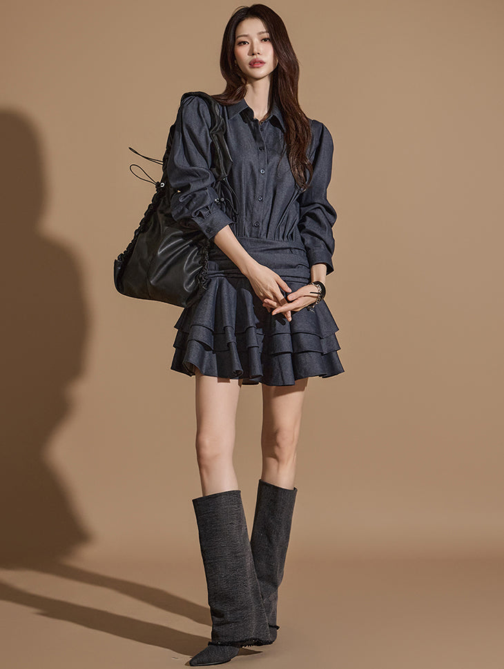D5084Tiered Mini Dress