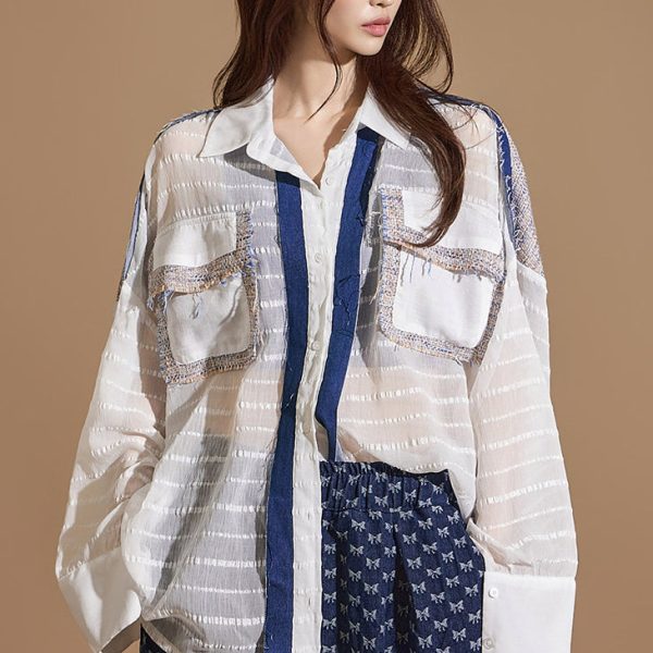 S665 Denim Color Edge Shirt