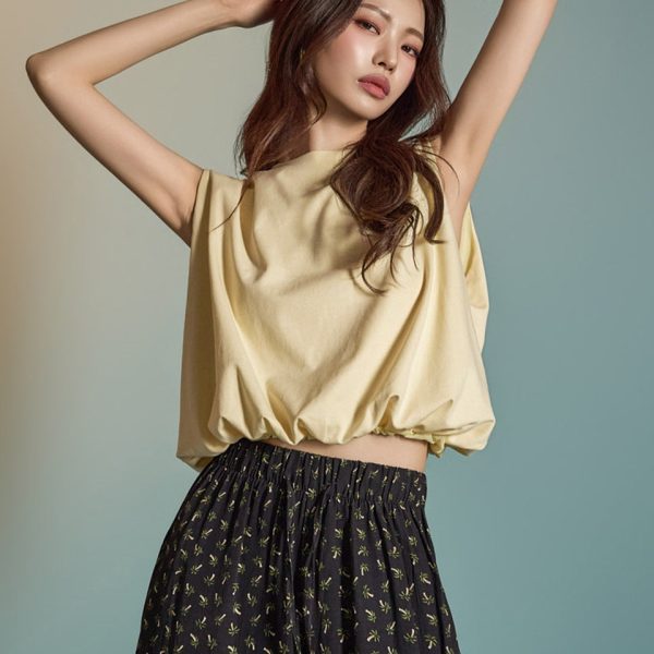 E3504 Balloon Sleeves Top