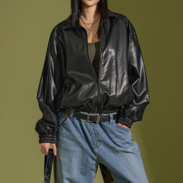 J2354 Leather Jumper Jacket