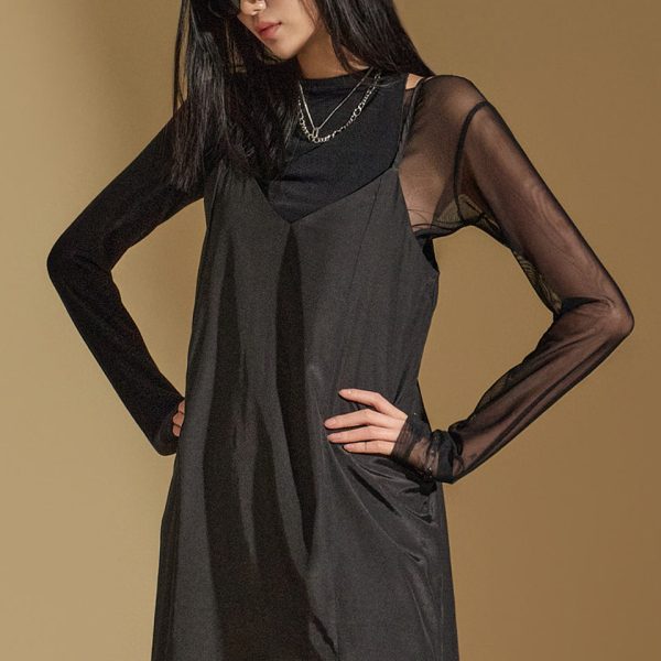 E3522 Sheer Color Contrasting Top