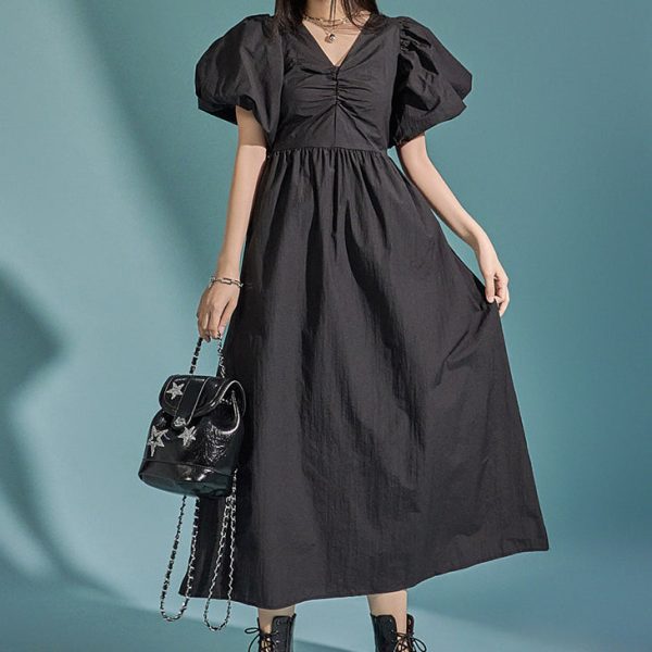 D5038 Balloon Sleeve Dress