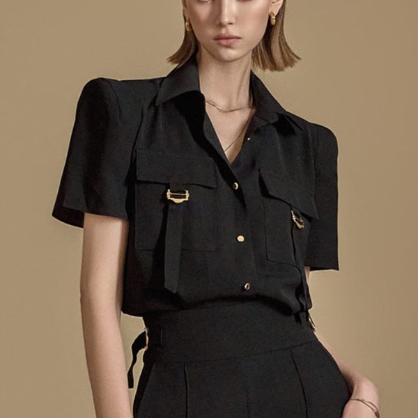 B2989 Buckle Blouse