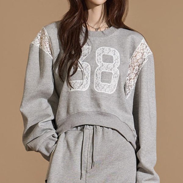 E3524Lace Sweatshirt