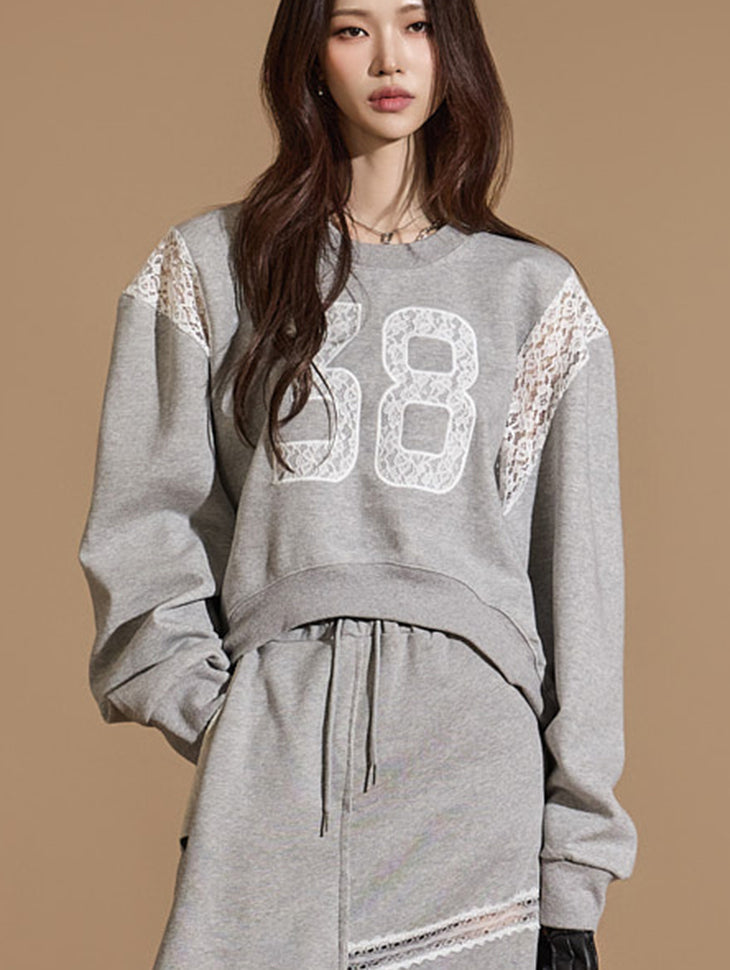 E3524Lace Sweatshirt