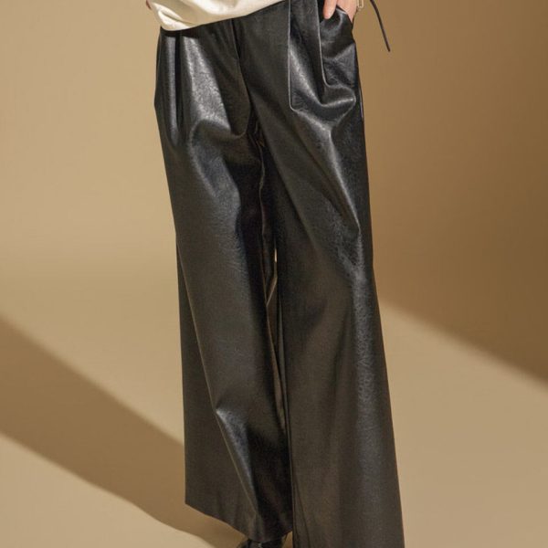 P2948 Leather Wide Pants