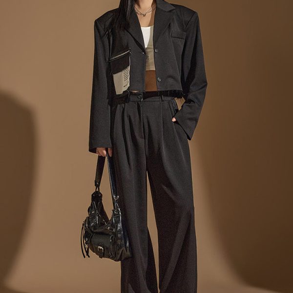 TP1924 Patched Jacket and Slacks Set